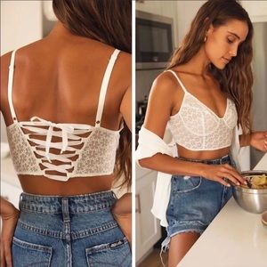 NWT Free People Bra Lace Up Back Small